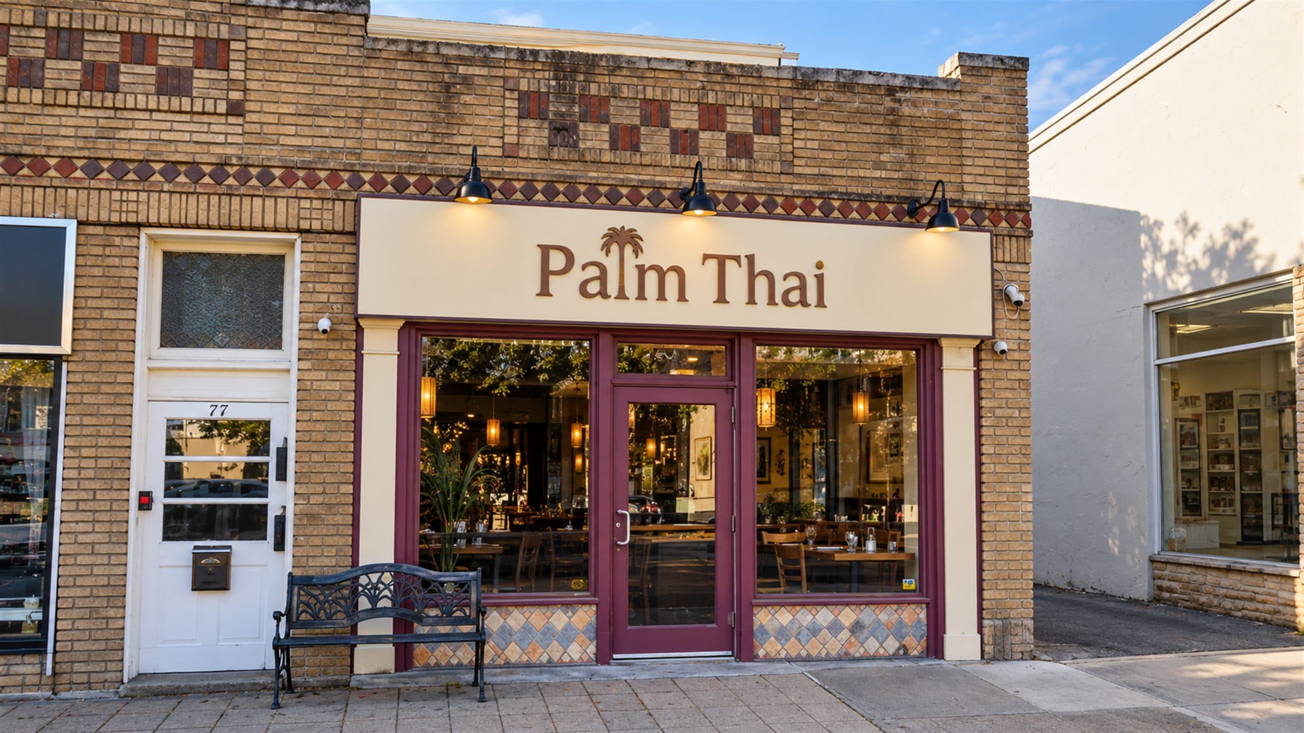 The Palm Thai storefront on Main Street in Madison